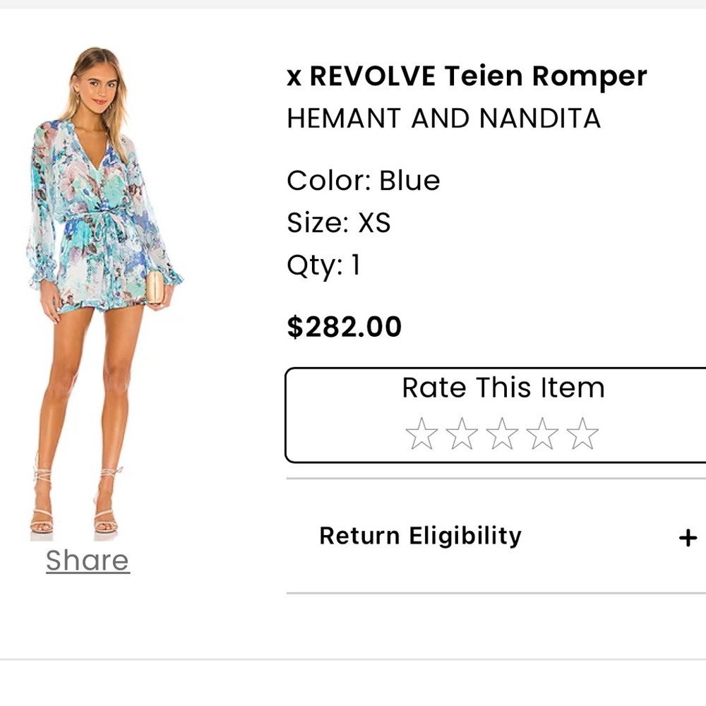 x REVOLVE Teien Romper
HEMANT AND NANDITA

Color: Blue
Size: XS